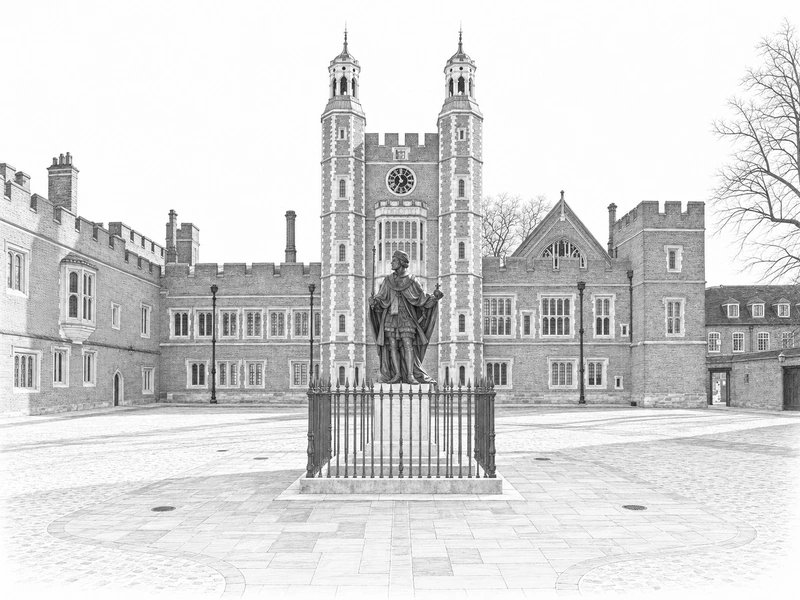 Architectural illustration of Eton College