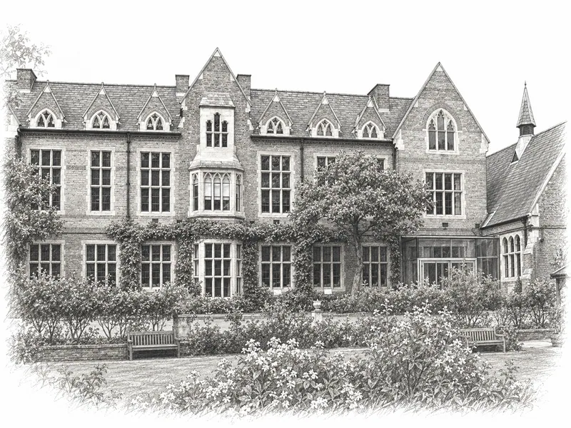 Architectural illustration of Godolphin and Latymer School